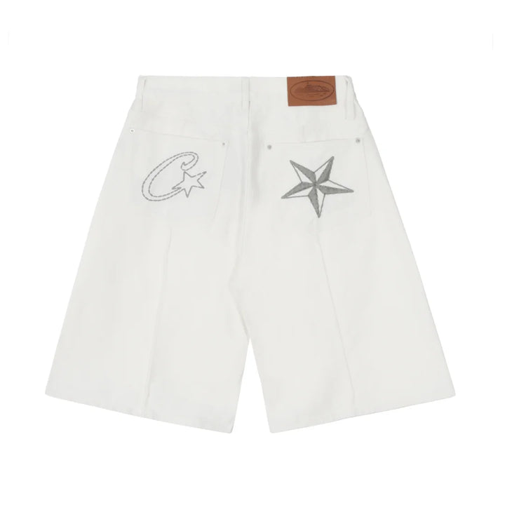 Corteiz Weiße Denim Shorts: Stylische High-Quality Sommer-Kurzjeans für Herren