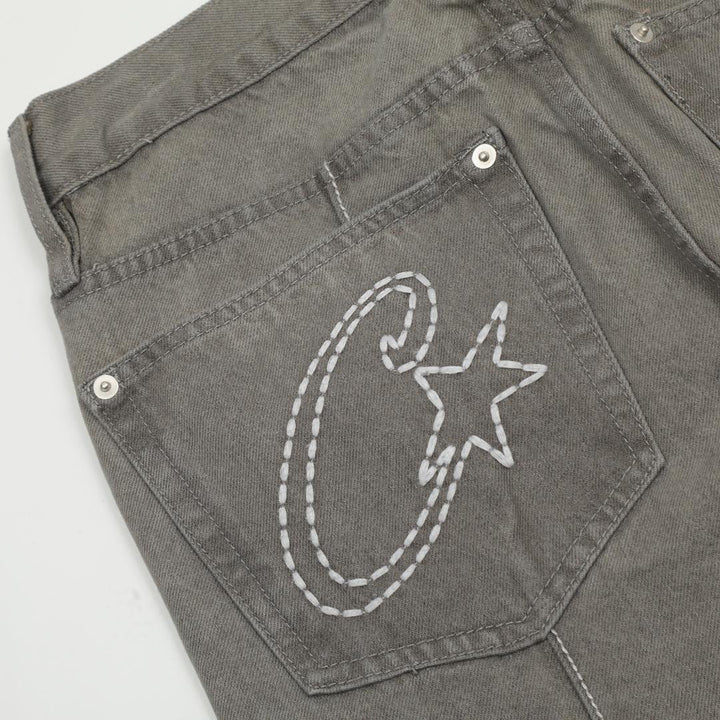 Corteiz Grau Denim Set: Hochwertige Streetwear für Exklusiven Urbanen Style