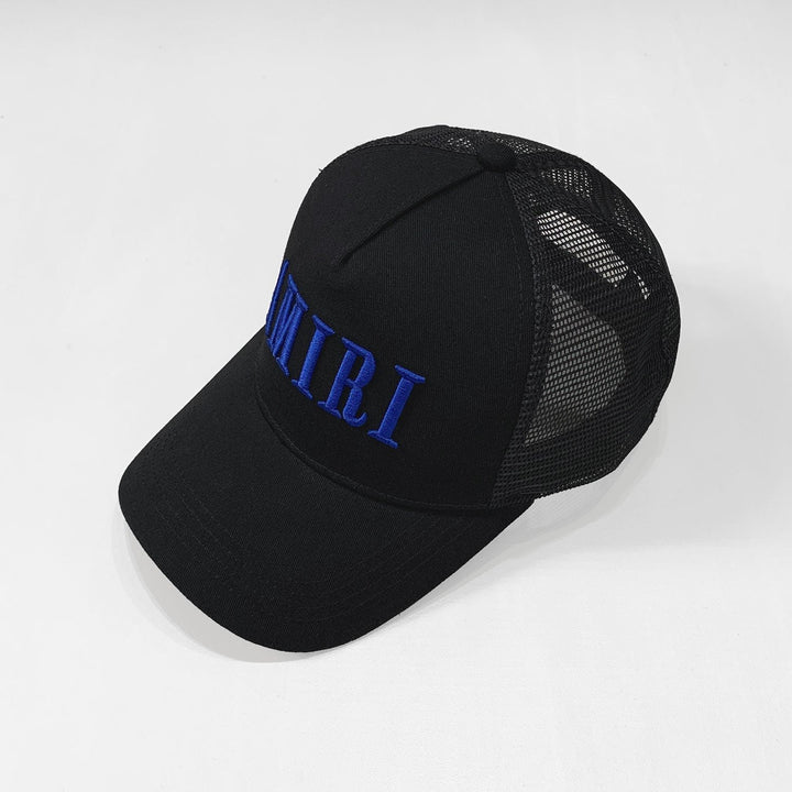 Luxuriöse Amiri Kappe Schwarz Blau Stylische Streetwear Designer Baseball Cap
