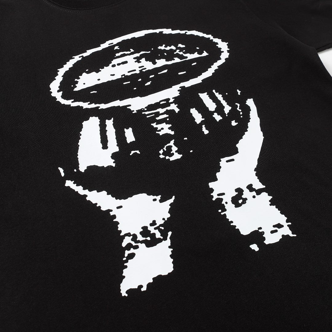 Corteiz Exklusives Streetwear T-Shirt Baumwolle Unisex Loose Fit Schwarz Stilvoll