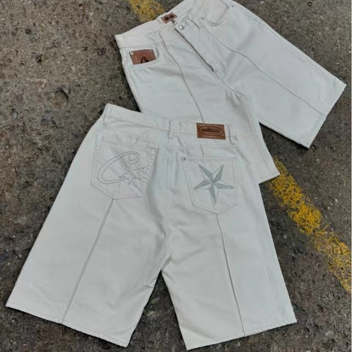 Corteiz Weiße Denim Shorts: Stylische High-Quality Sommer-Kurzjeans für Herren