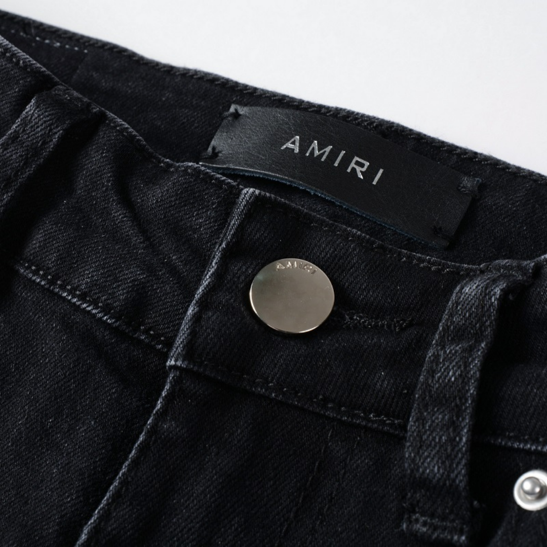 Amiri Slim Fit Designer Jeans für Herren mit Blauen Sternen Patches