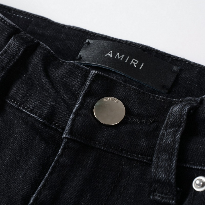 Amiri Slim Fit Designer Jeans für Herren mit Blauen Sternen Patches