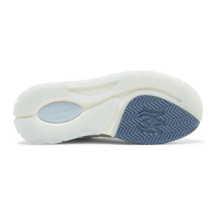 Amiri MA-1 Weiß Blau Varsity Sneaker: Leder, Chenille, Klobige Sohle