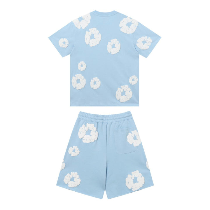 Denim Tears Himmelblaues Kurzarm-Set: Exklusiver Sommer-Style mit Komfort und Design