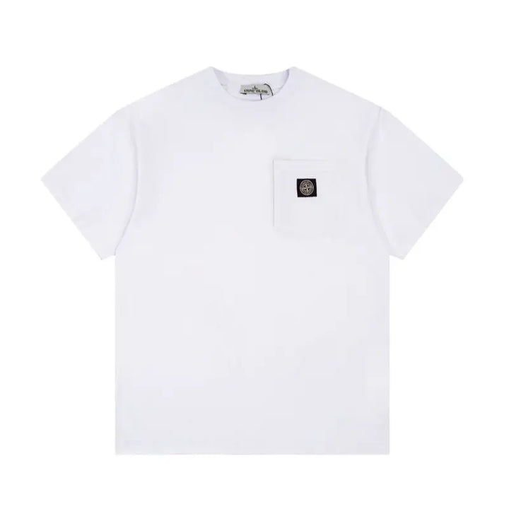 Stone Island Premium-Baumwoll-T-Shirt mit ikonischem Kompass-Patch – Urbaner Style