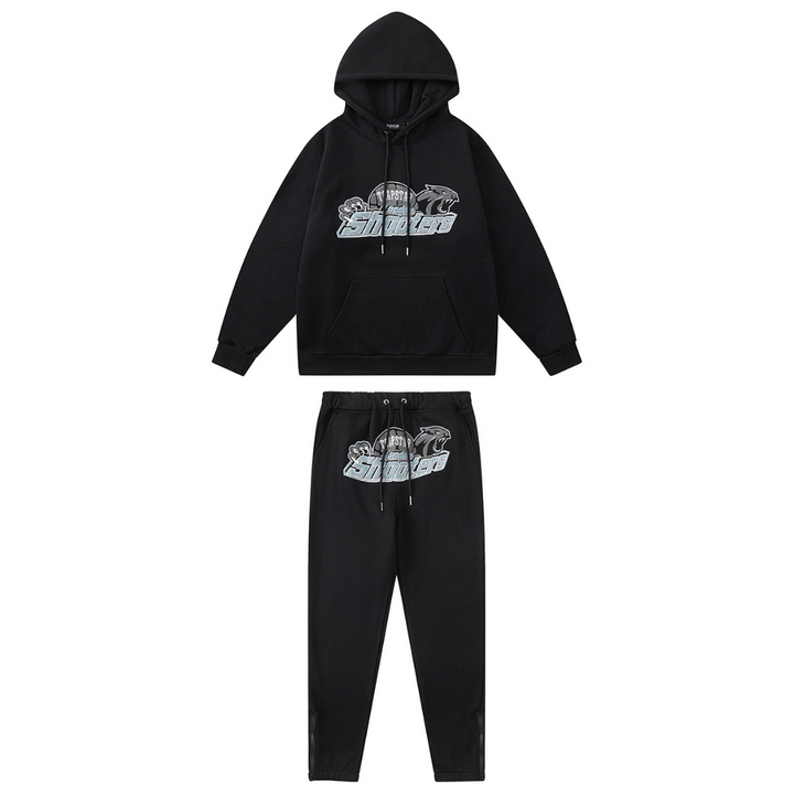 Authentischer Trapstar London Shooters Schwarzer Trainingsanzug | Bequemes Streetwear Set