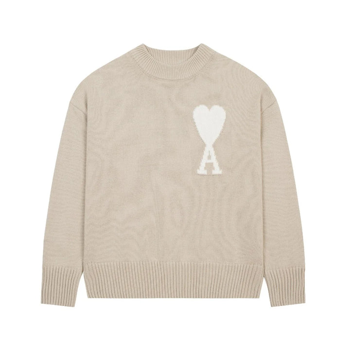 Luxuriöser AMI Paris Herz-Logo Strickpullover für Herren - Zeitloser Eleganz