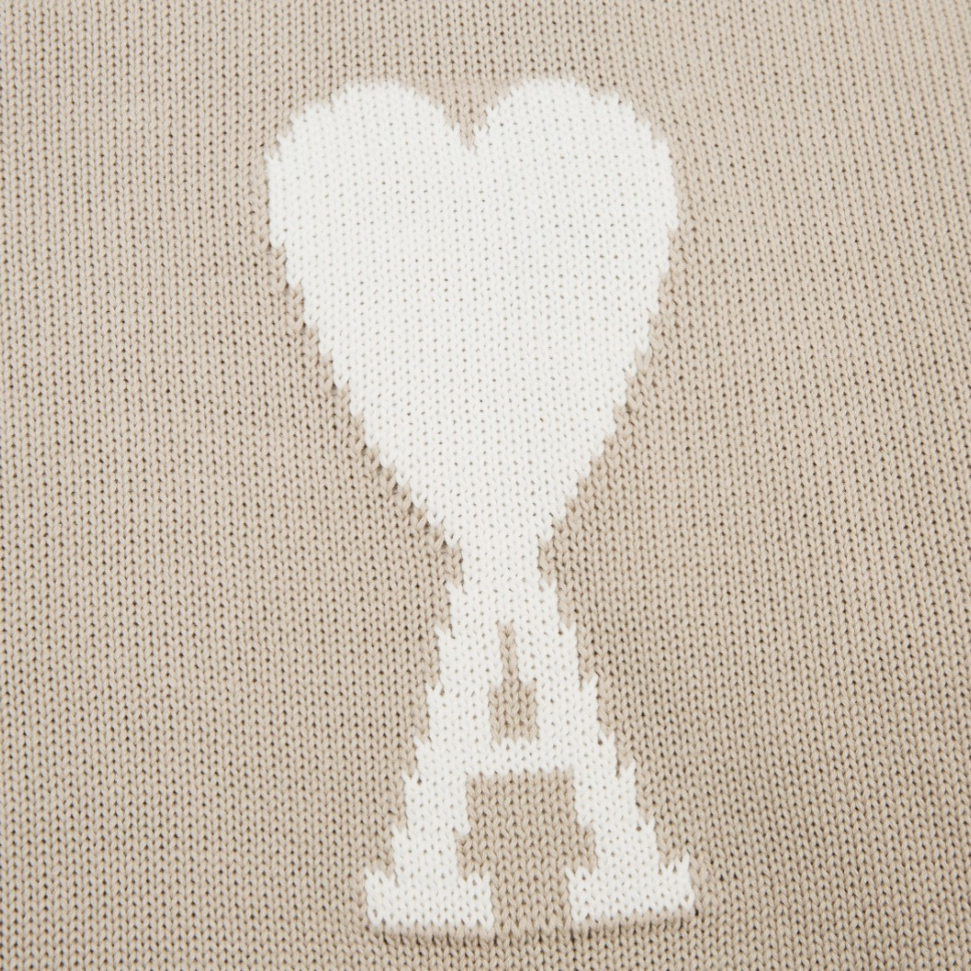 Luxuriöser AMI Paris Herz-Logo Strickpullover für Herren - Zeitloser Eleganz