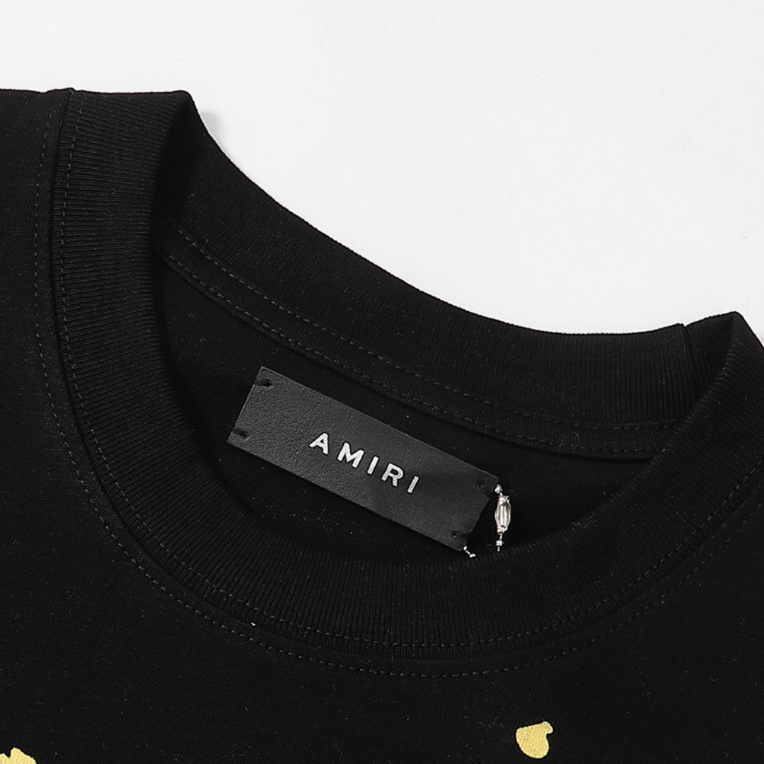 Amiri Bandana Bleichfarbe Spritzer T-Shirt Herren Baumwolle Luxus Streetwear