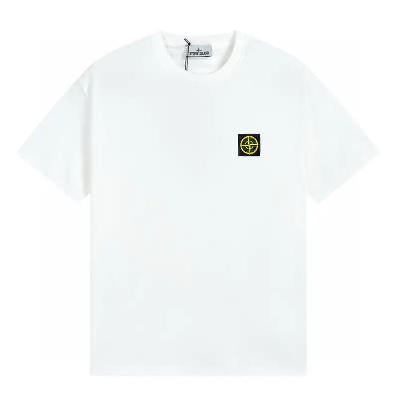 Exklusives Stone Island Herren T-Shirt aus Premium-Baumwolle mit ikonischem Kompass-Patch
