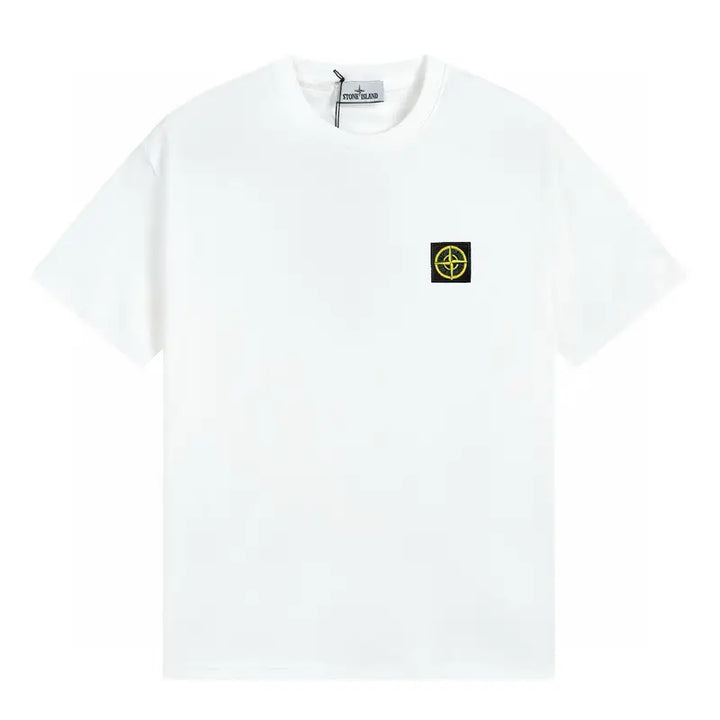 Exklusives Stone Island Herren T-Shirt aus Premium-Baumwolle mit ikonischem Kompass-Patch