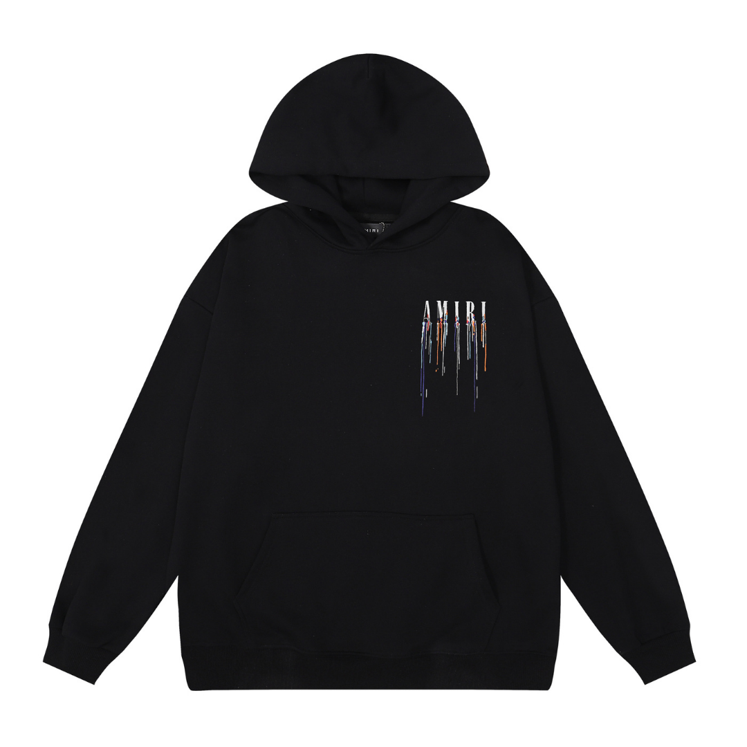 Amiri Paint Drip Hoodie – Stylisch, Modern, Auffällig, Bequem für Herren