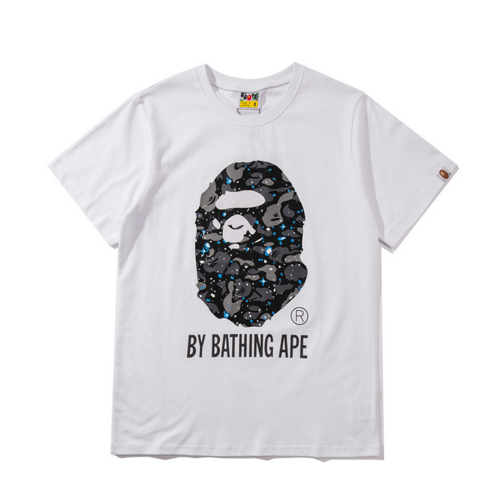 Exklusives BAPE Streetwear T-Shirt: Kultiges Affen-Camouflage Design Baumwolle Schwarz