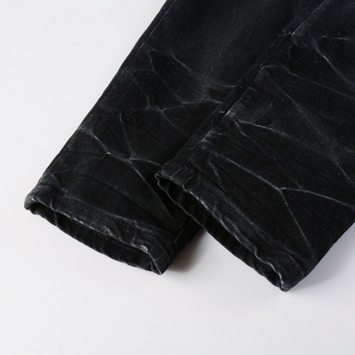 Amiri Logo Distressed Schwarze Jeans – Stylische Designer Denim für Herren