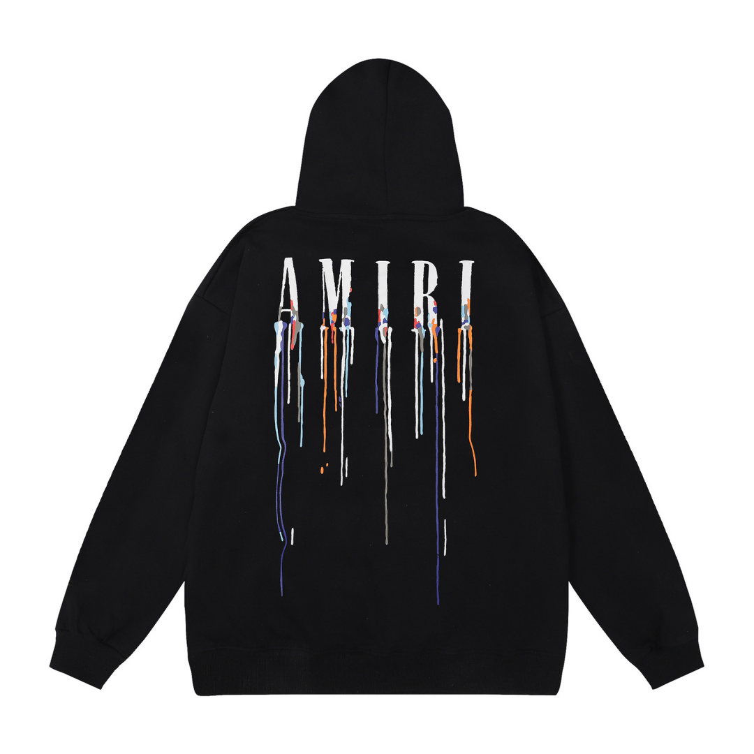 Amiri Paint Drip Hoodie – Stylisch, Modern, Auffällig, Bequem für Herren