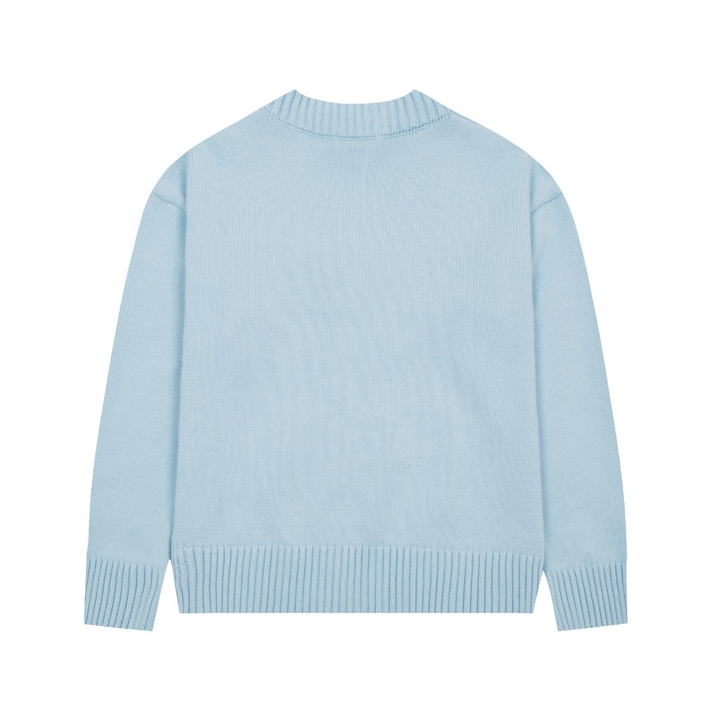 AMI Paris Unisex Merinowolle Strickpullover mit Herz-Logo – Luxuriöser Komfort und Stil