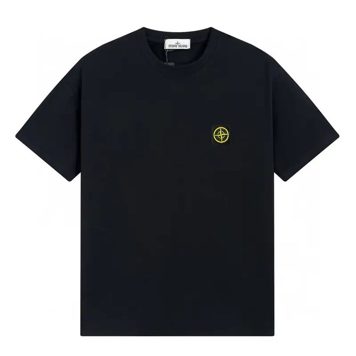 Exklusives Stone Island Herren Baumwoll-T-Shirt – Stilvoller Kompass-Patch Luxus
