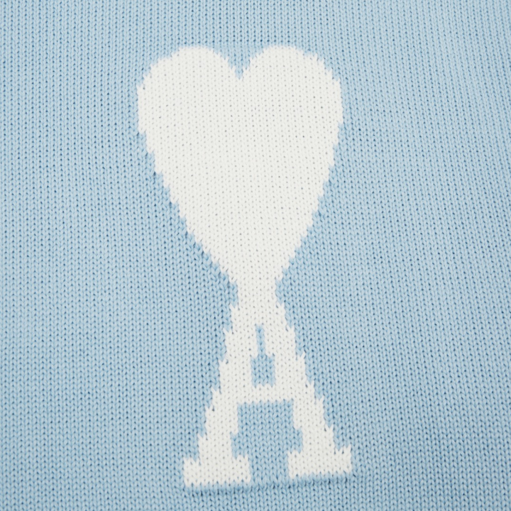 AMI Paris Unisex Merinowolle Strickpullover mit Herz-Logo – Luxuriöser Komfort und Stil