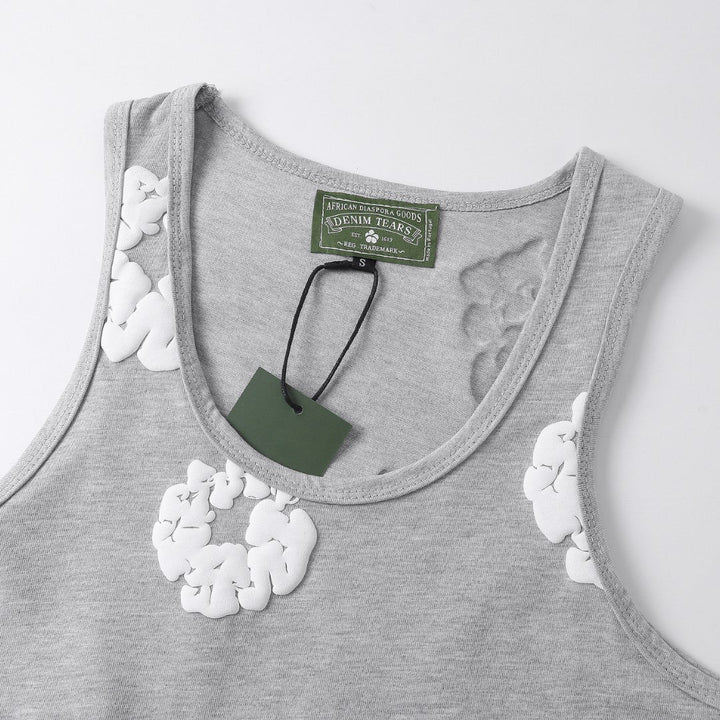 Denim Tears Graues Tanktop: Bequem, Stilvoll, Modern – Hochwertiges Baumwoll-Design