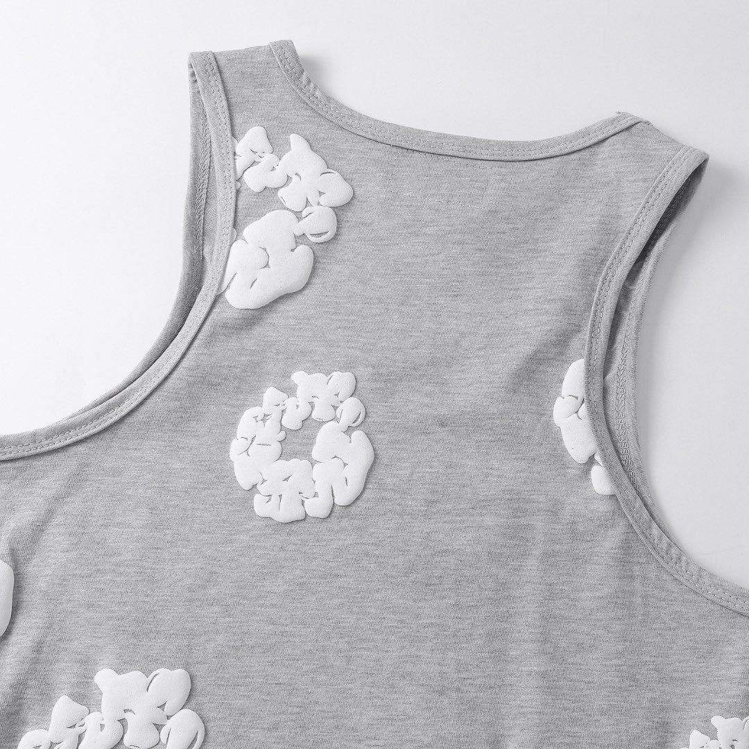 Denim Tears Graues Tanktop: Bequem, Stilvoll, Modern – Hochwertiges Baumwoll-Design