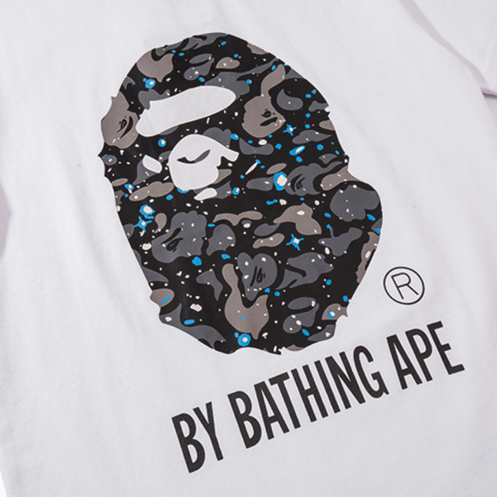 Exklusives BAPE Streetwear T-Shirt: Kultiges Affen-Camouflage Design Baumwolle Schwarz
