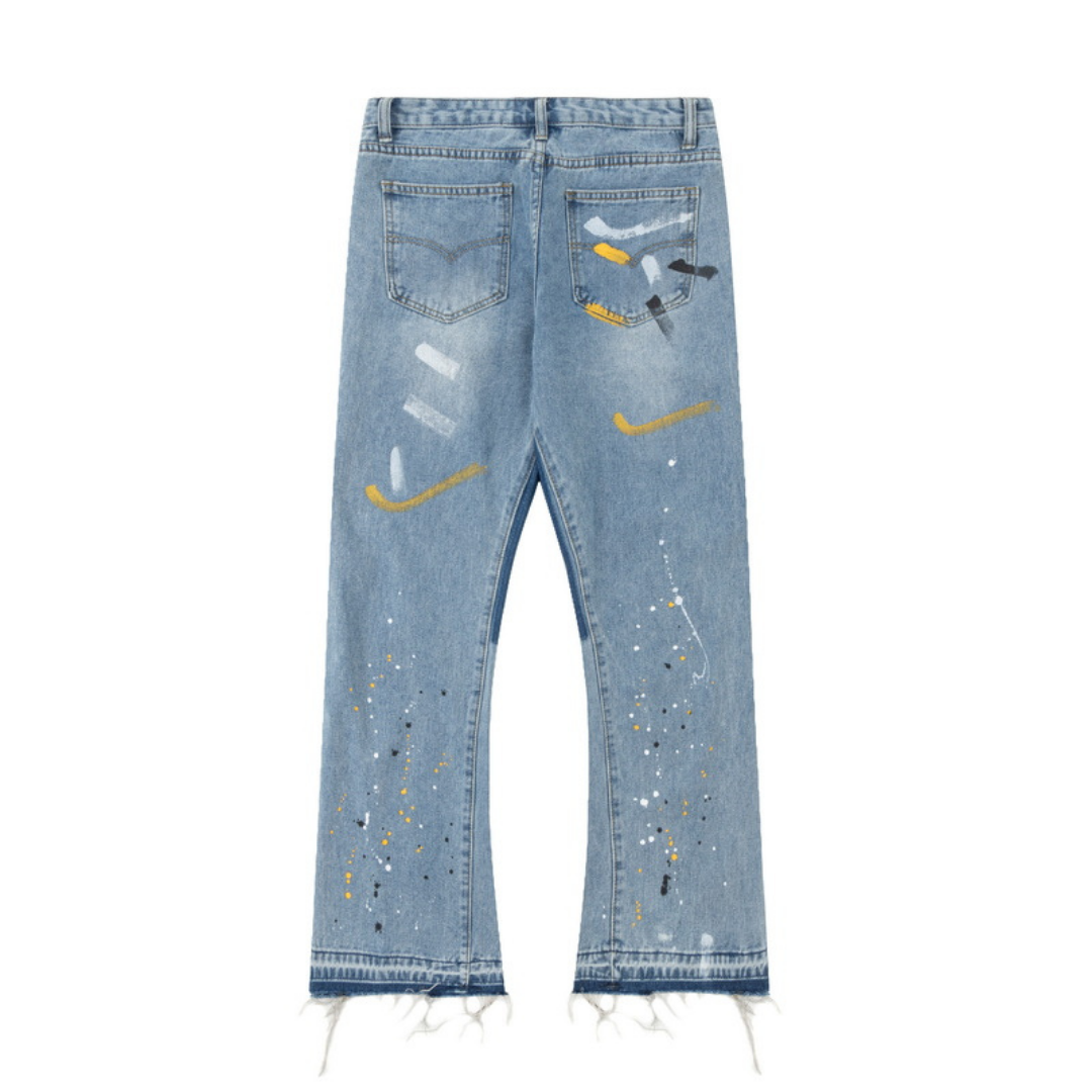 Gallery Dept. Designer Bemalte Jeans - Einzigartige Streetwear mit Farbklecksen