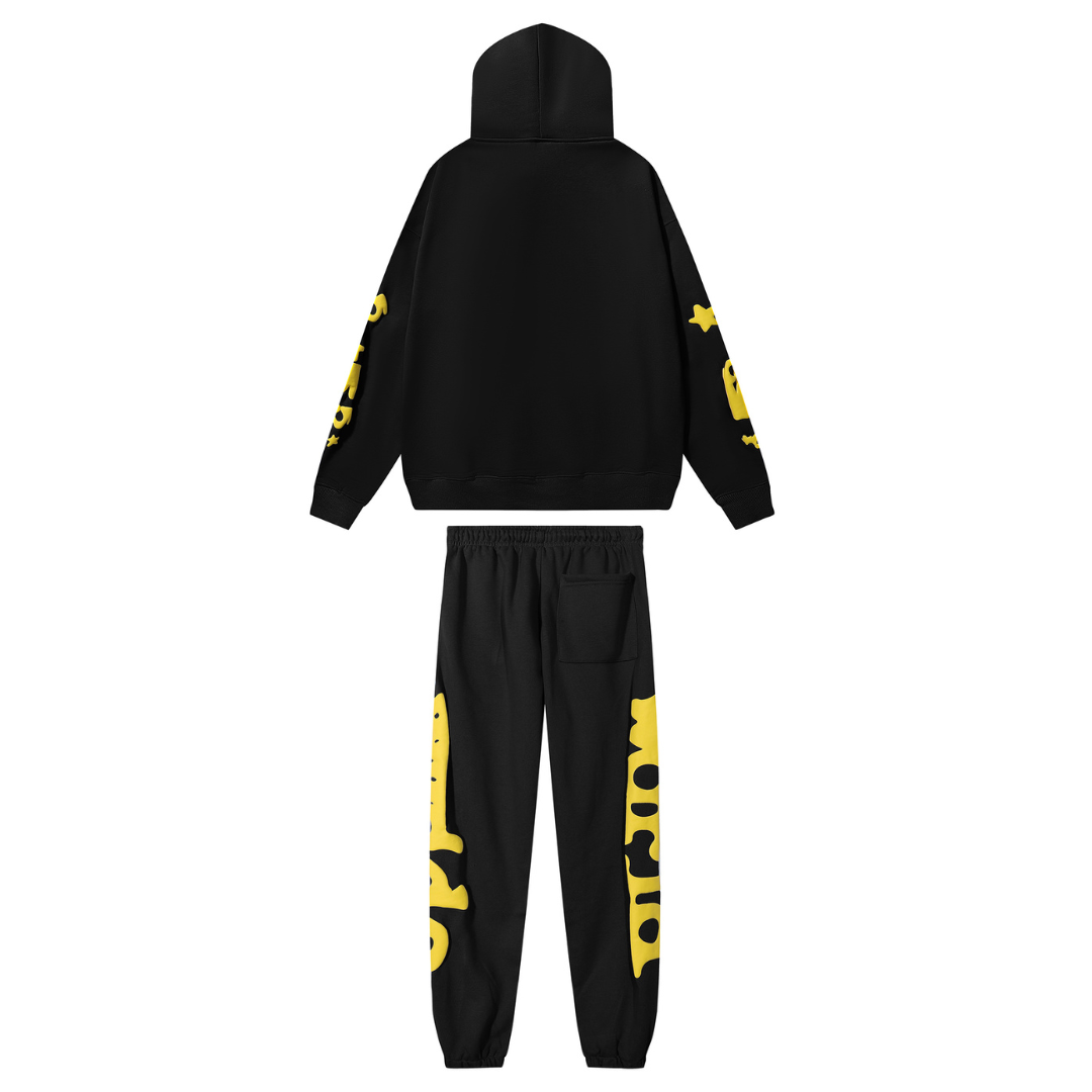 SP5DER Premium Streetwear Trainingsanzug: Bequemer Hoodie & Hose Set für Herren