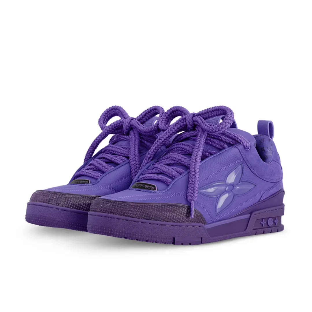 Exklusiver Louis Vuitton Skate Sneaker: Luxuriöses Lila-Blau Design, Premium Leder, Streetwear-Chic