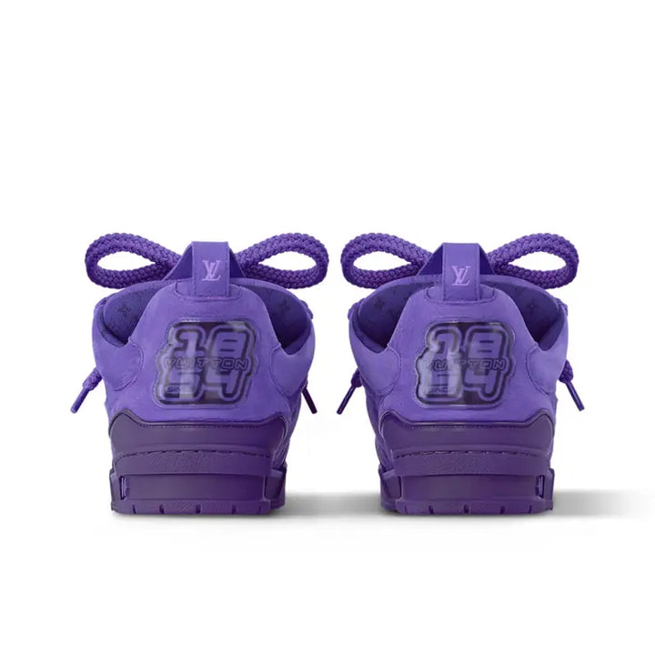Exklusiver Louis Vuitton Skate Sneaker: Luxuriöses Lila-Blau Design, Premium Leder, Streetwear-Chic