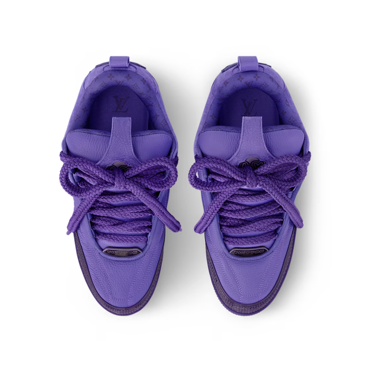 Exklusiver Louis Vuitton Skate Sneaker: Luxuriöses Lila-Blau Design, Premium Leder, Streetwear-Chic