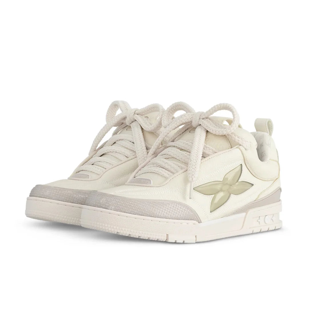 Louis Vuitton Skate Beige Sneaker: Luxuriöser Leder-Mesh Schuh, Stilvoll & Bequem