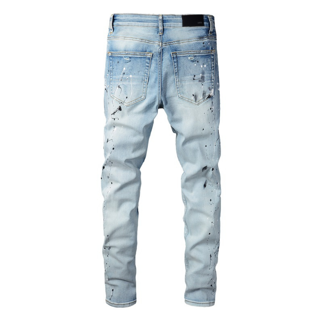 Exklusive Amiri Paint Drip Jeans: Stylische Designer-Denim mit einzigartigem Farbspritzer-Look