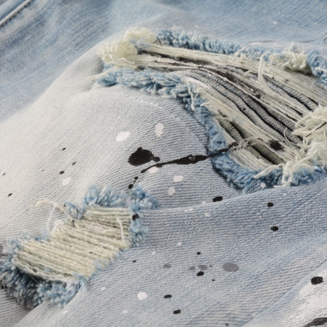 Exklusive Amiri Paint Drip Jeans: Stylische Designer-Denim mit einzigartigem Farbspritzer-Look