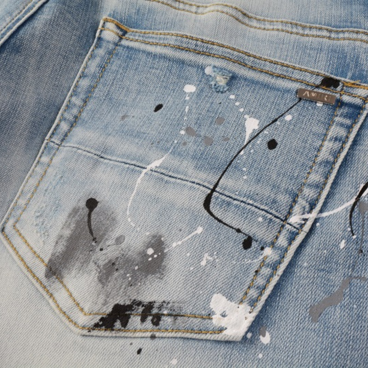 Exklusive Amiri Paint Drip Jeans: Stylische Designer-Denim mit einzigartigem Farbspritzer-Look