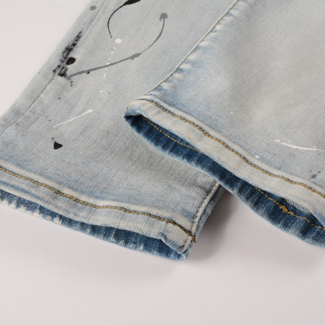 Exklusive Amiri Paint Drip Jeans: Stylische Designer-Denim mit einzigartigem Farbspritzer-Look