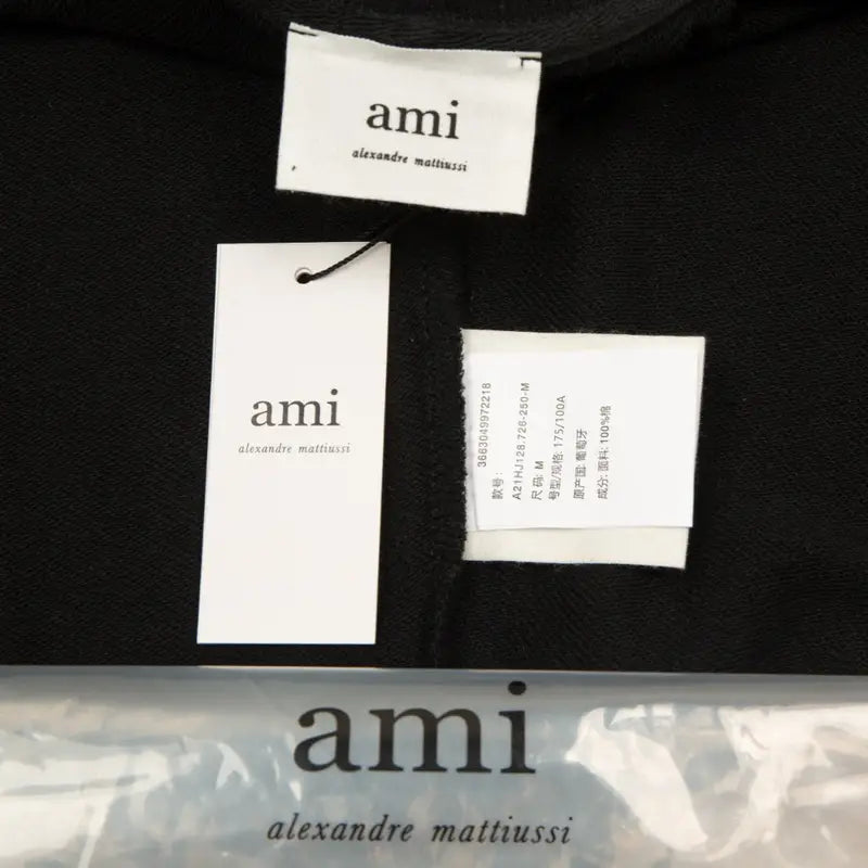 AMI Paris Unisex Designer Jacke Schwarz Bequem Elegant Zeitlos Hochwertig Modern Stilvoll