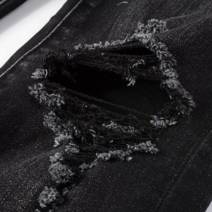 Amiri Paint Drip Distressed Slim Fit Jeans Herren Luxus Designer Schwarz