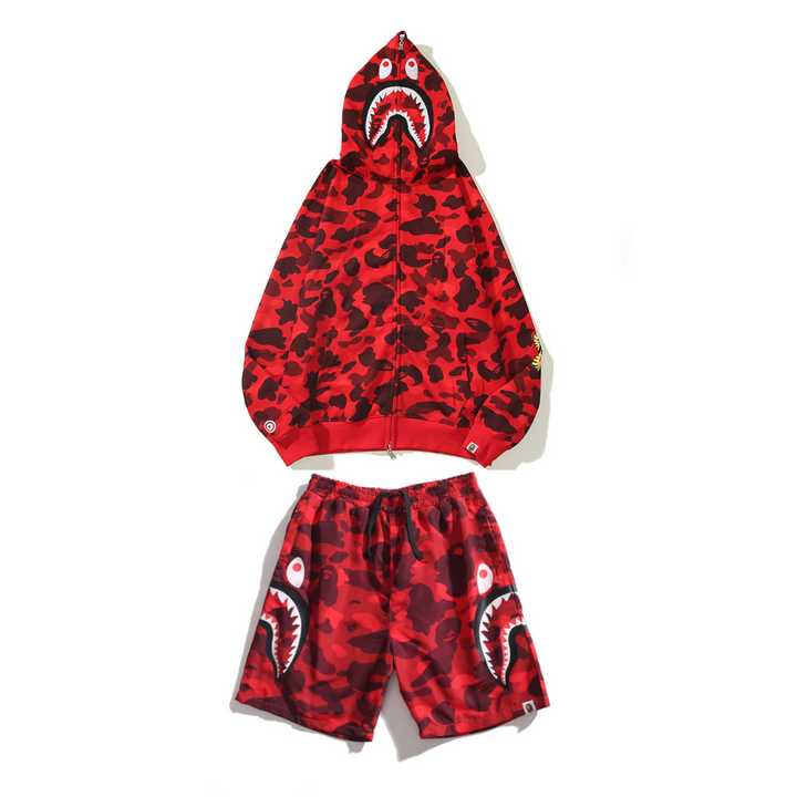 Exklusives BAPE Streetwear Set: Komfortabler Hoodie und Shorts für ultimativen Style