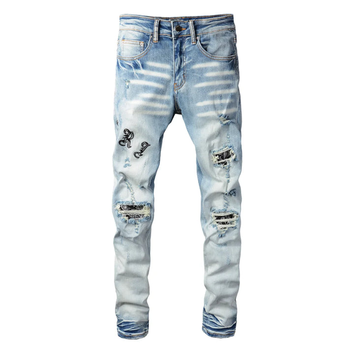 Amiri Blaue Distressed Designer Jeans für Herren – Stylisch, Hochwertig, Modern