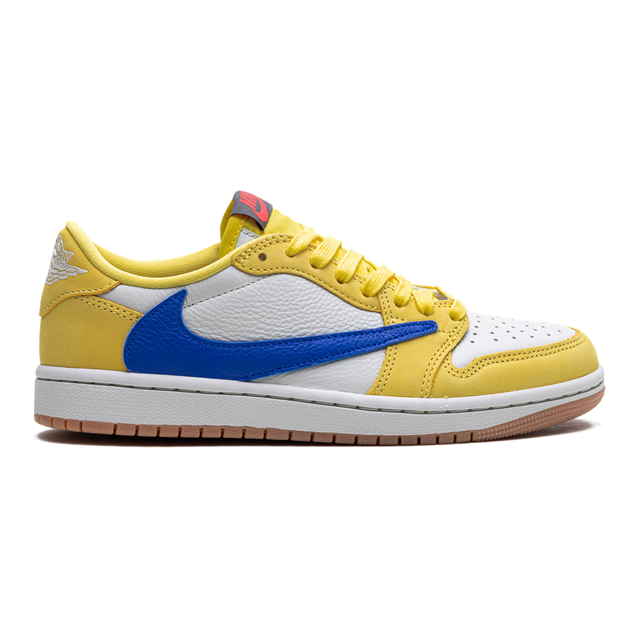Exklusiver Travis Scott Jordan 1 Low OG WMNS Canary Damen Leder Sneaker