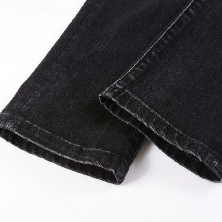 Amiri Paint Drip Distressed Slim Fit Jeans Herren Luxus Designer Schwarz