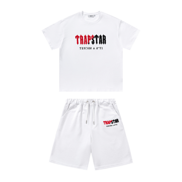 Trapstar Decoded Weißes Kurzes Set – Stylische Streetwear für Herren Sommer
