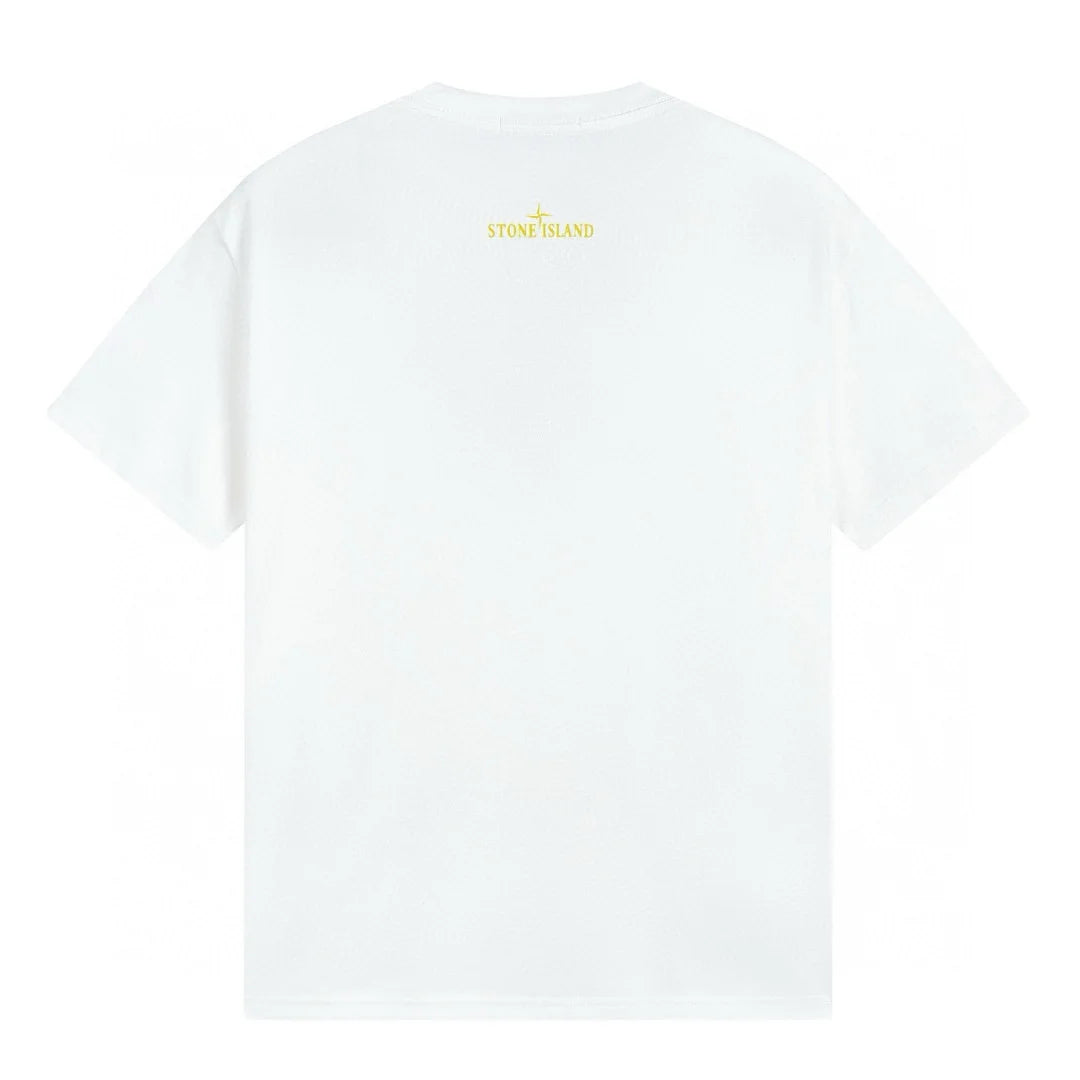 Stone Island Polychromatisches Baumwoll-T-Shirt Herren – Exklusiver Kompass-Patch Design