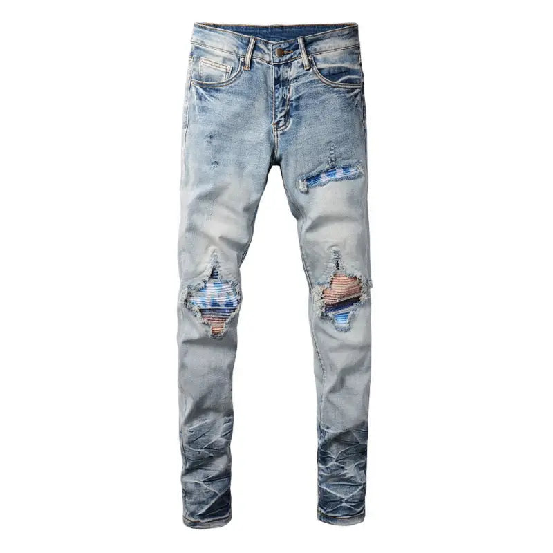 Amiri Patch Logo Jeans Herren Blau – Luxuriöse Slim Fit Designer Denim