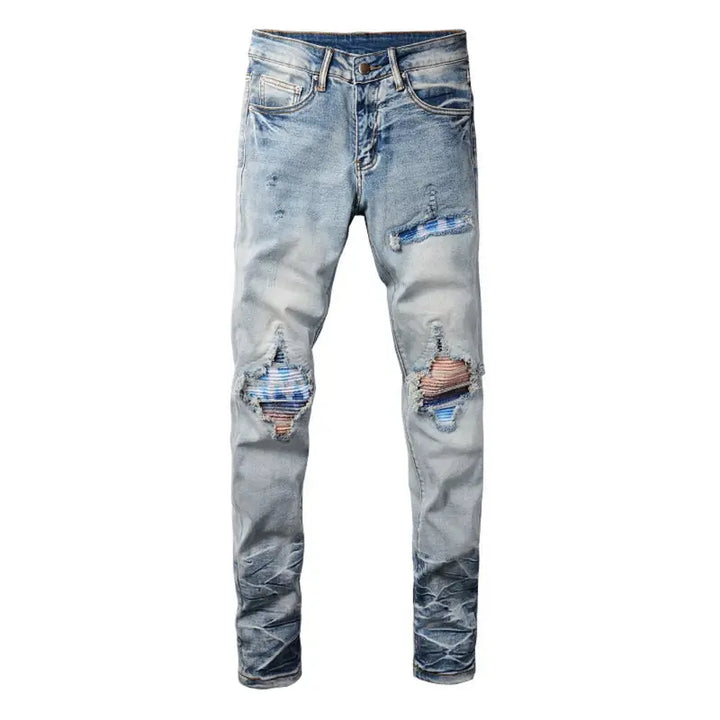 Amiri Patch Logo Jeans Herren Blau – Luxuriöse Slim Fit Designer Denim