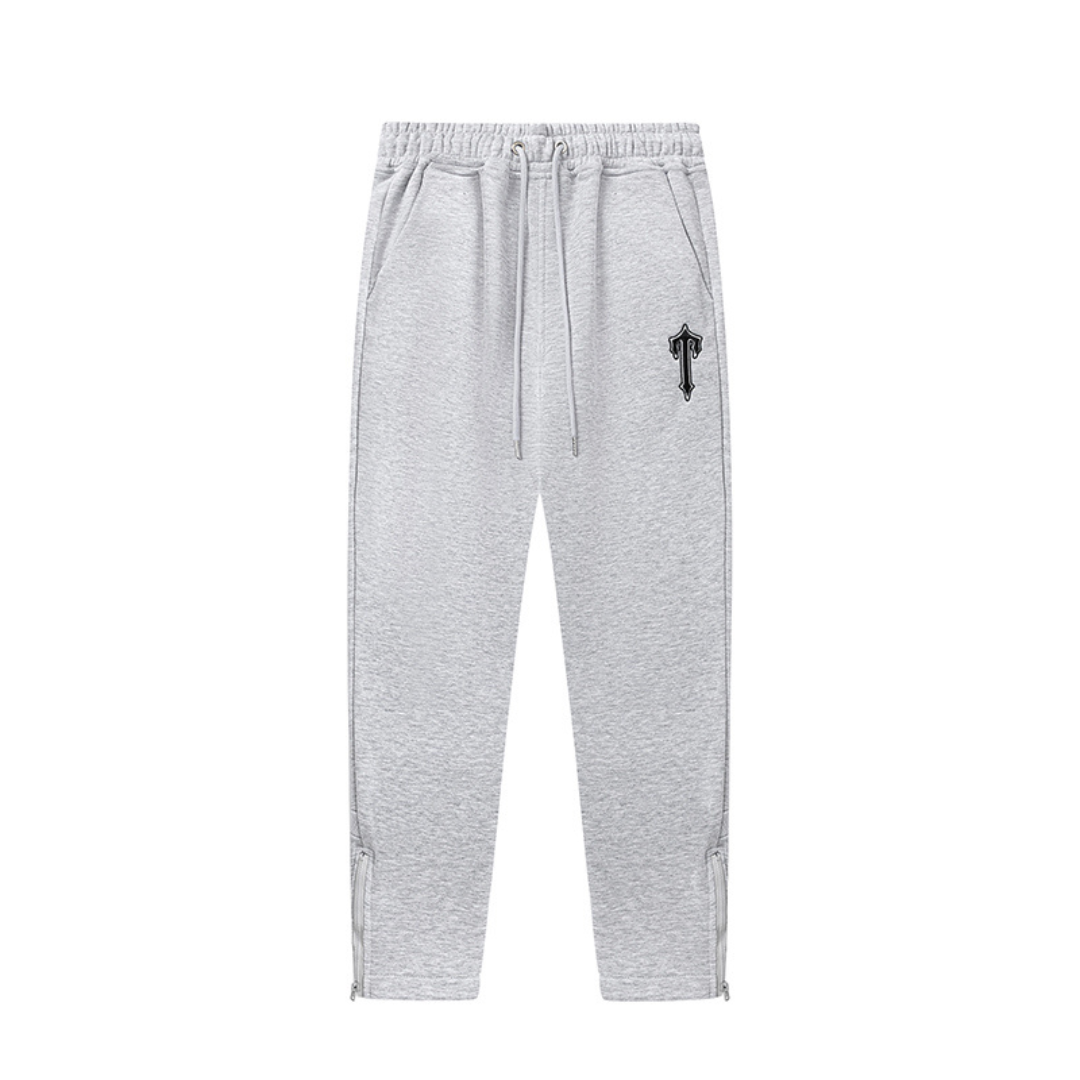 Trapstar Decoded V-Streifen Grau Trainingsanzug Set Hoodie Hose Streetwear Bequem
