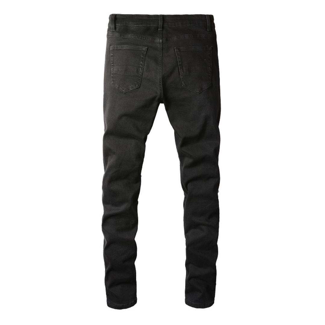 Amiri Schwarze Zerrissene Slim Fit Jeans für Herren – Luxus Designer Denim