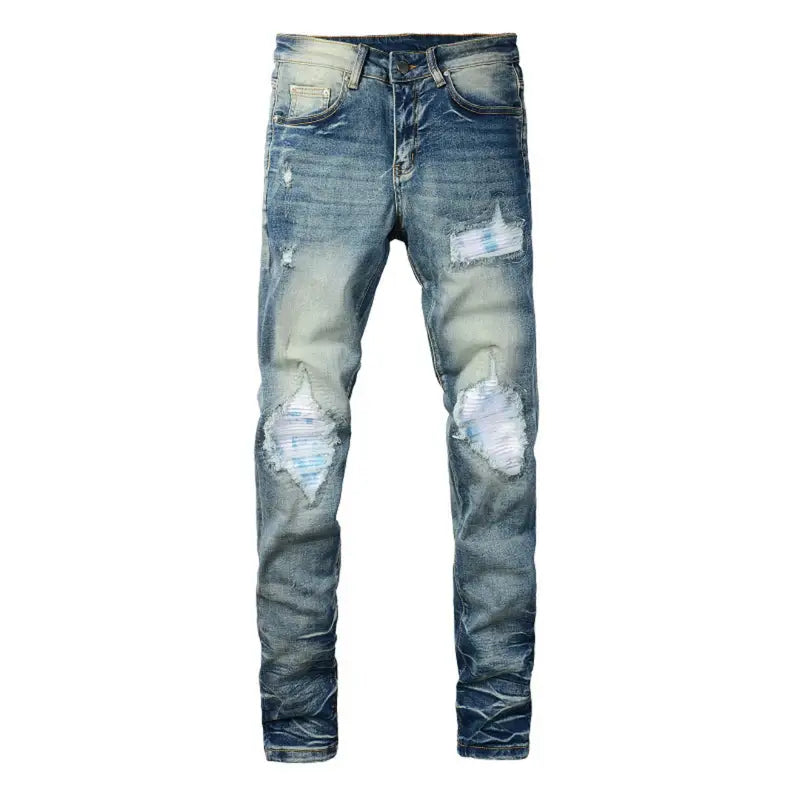 Amiri MX1 Distressed Slim Fit Jeans für Herren – Luxuriöse Designer-Denim Blau