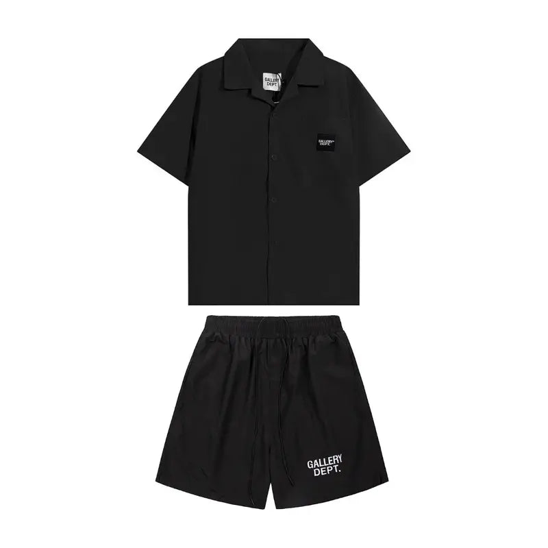 Exklusives Gallery Dept. Kunst Streetwear Shorts Set – Handbemalt, Oversized Passform